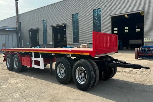 4 تریلر کامل محور Flatbed Flatbar با Dolly به نیجریه ارسال می شود