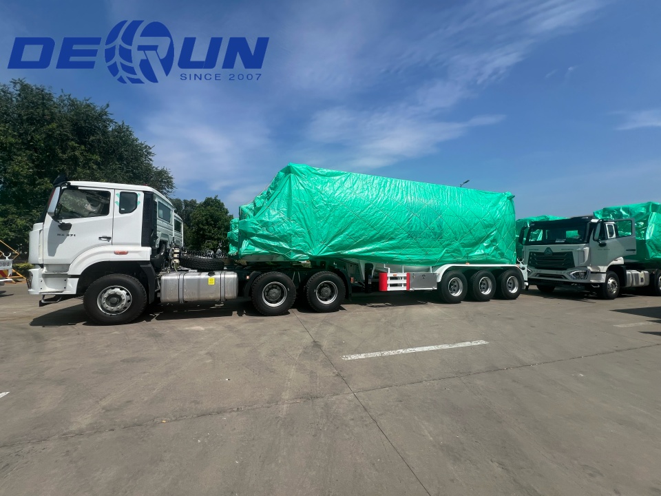تانک سیمان Tri-Axle Semi Trailers آماده رفتن به امارات متحده عربی است